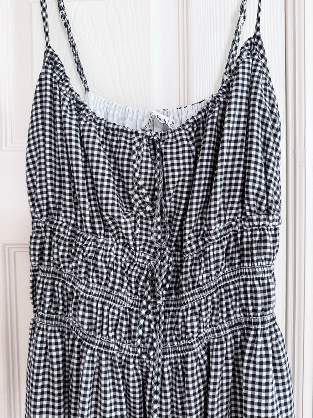 Abercrombie & Fitch Black and White Gingham Maxi Dress - Picture 4 of 6